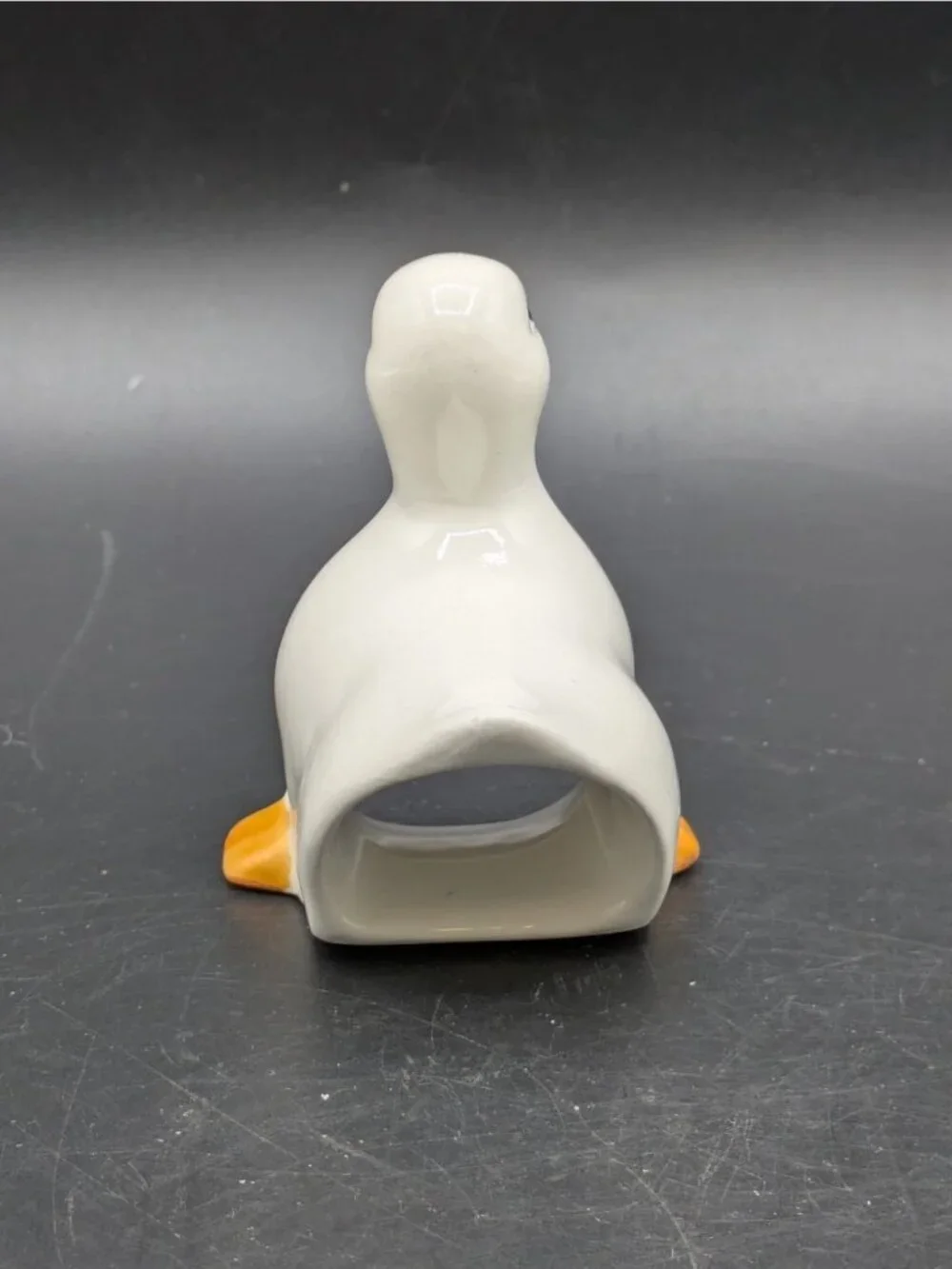 Vintage White Ceramic Duck Goose Napkin Rings Set of 4 in Box Farmhouse Cottage